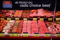 USDA Choice beef is displayed in a cooler at the Tom Thumb grocery store on Live Oak Street, ju ...