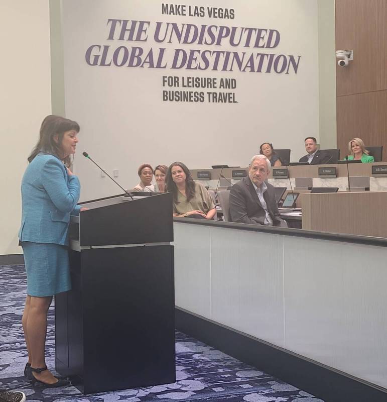 Clark County Aviation Director Rosemary Vassiliadis addresses the Las Vegas Convention and Visi ...