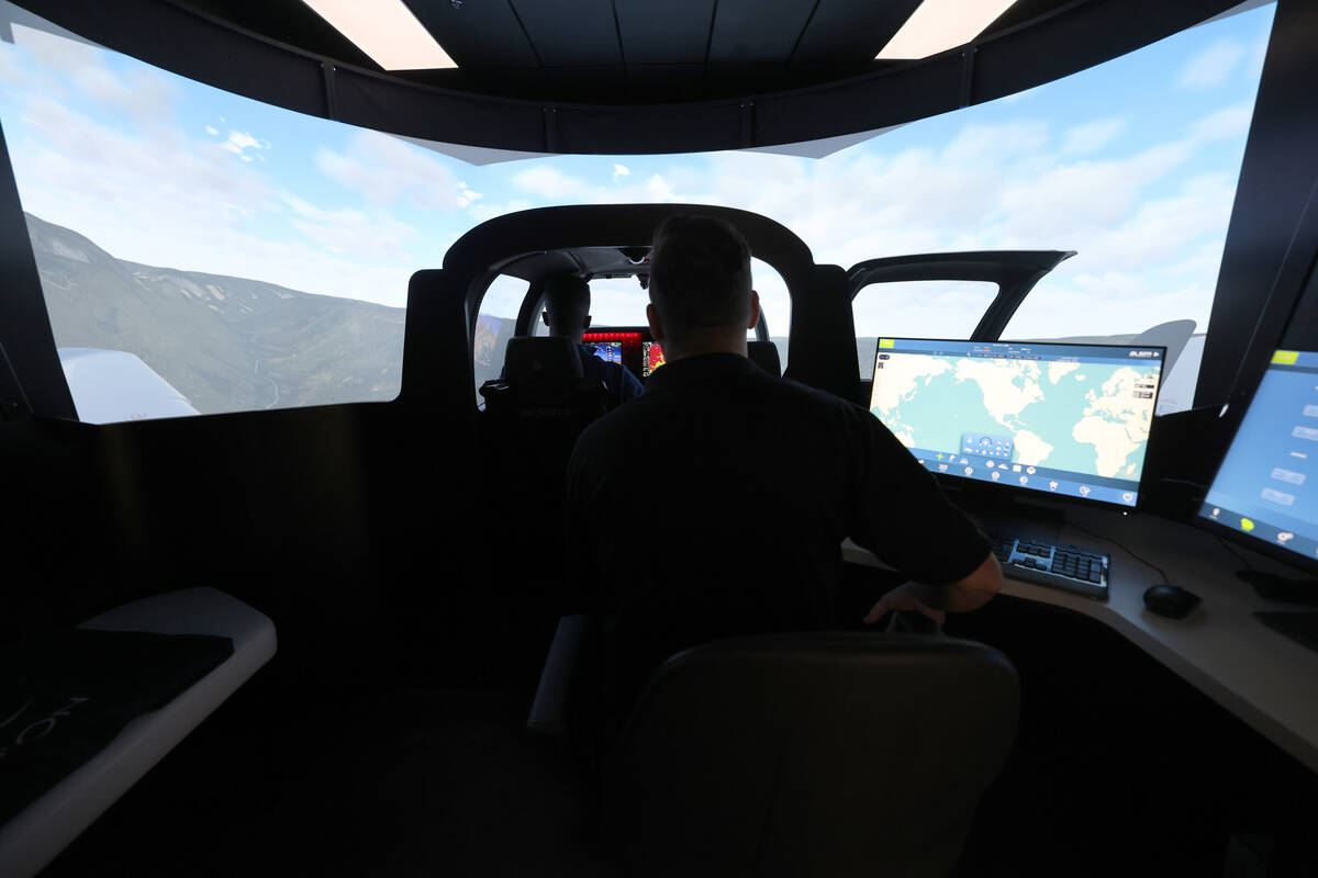 The ALSIM ALSR20 Flight Training Device at All In Aviation flight school at Henderson Executive ...