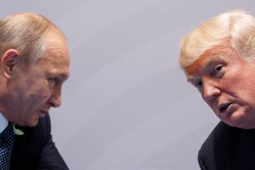 U.S. President Donald Trump meets with Russian President Vladimir Putin at the G-20 Summit on J ...