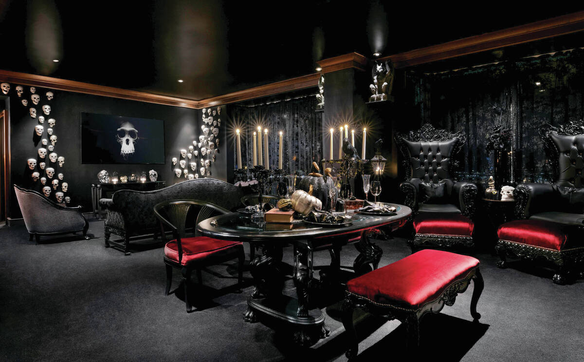 he Halloween suite at Westgate Las Vegas features gothic decor, flickering candlelight, spooky ...