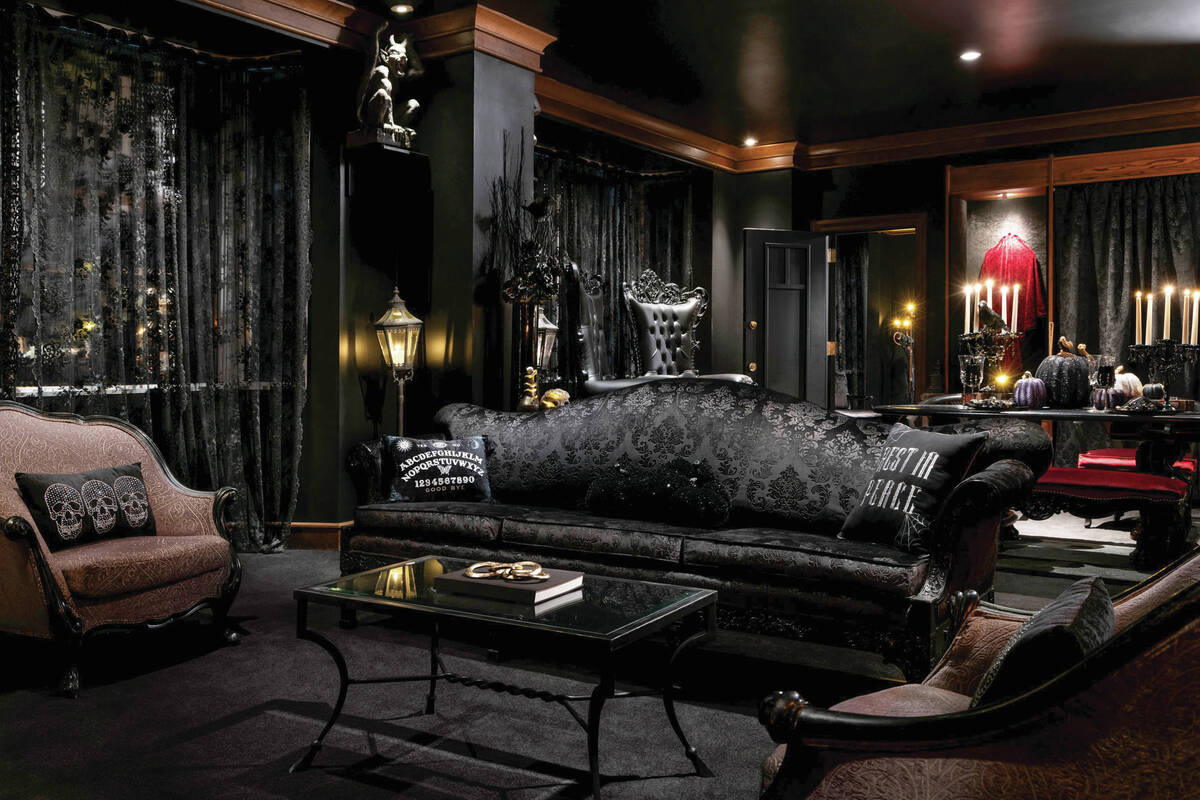 he Halloween suite at Westgate Las Vegas features gothic decor, flickering candlelight, spooky ...