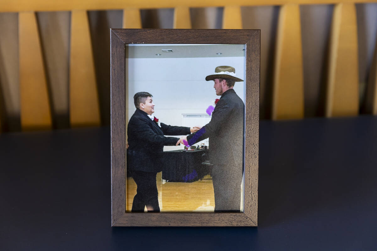 A photo of Jacob Lee, right, dancing with his sister, Katelynn Long, at her wedding, as seen on ...