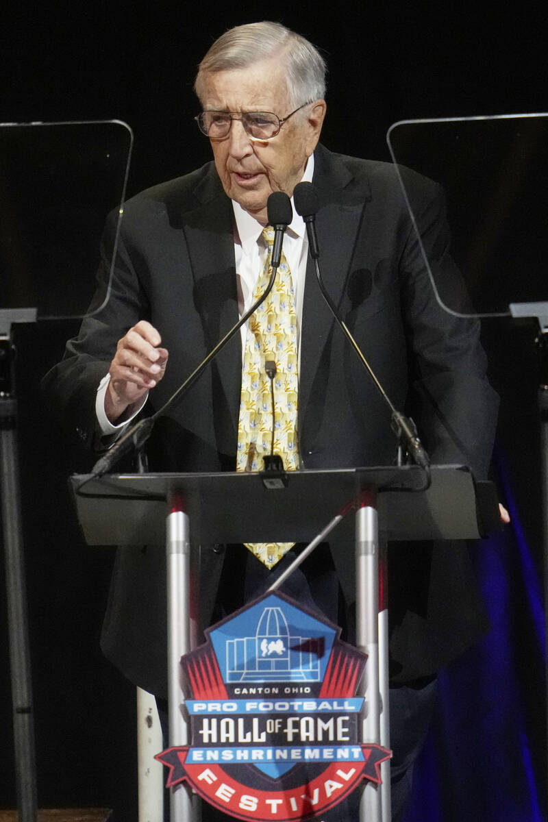 Brent Musburger, the Pro Football Hall of Fame 2025 Pete Rozelle Radio-Television Award winner, ...
