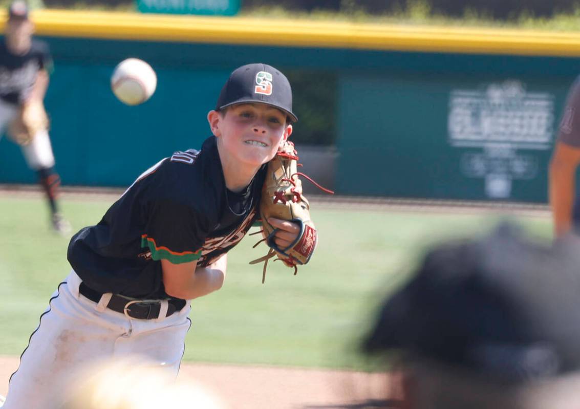 Nevada pitcher Luke D'Ambrosio delivers against Utah during the Mountain Regional final basebal ...