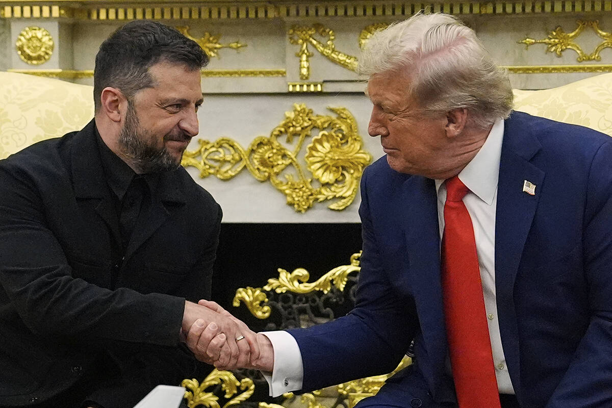 President Donald Trump meet with Ukraine's President Volodymyr Zelenskyy in the Oval Office at ...