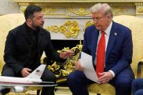President Donald Trump meets with Ukraine's President Volodymyr Zelenskyy in the Oval Office at ...