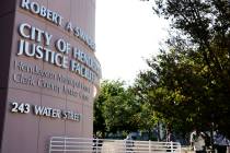 People enter City of Henderson Justice Facility building where Henderson Municipal and Clark Co ...