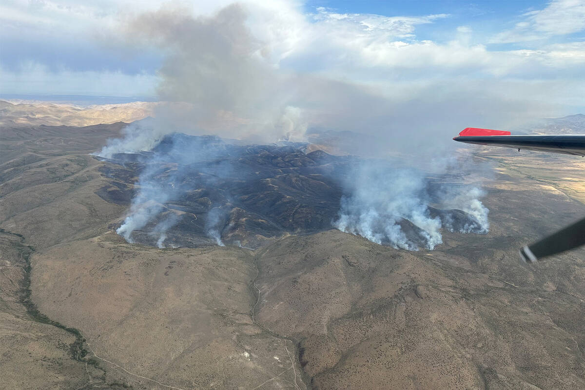 Cottonwood Peak Fire in Elko County ignited on August 15, 2025. (The Bureau of Land Management, ...