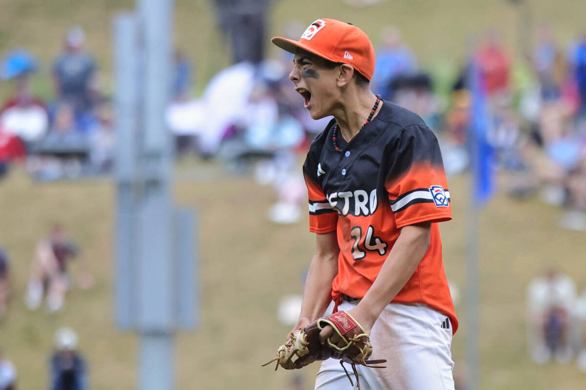 Fairfield, Conn.'s SJ Taxiltaridis celebrates an inning ending strikeout with the bases loaded ...