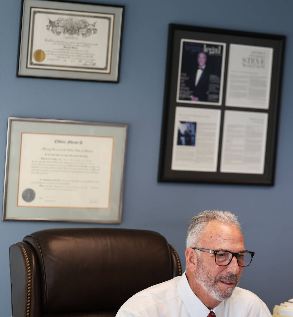Clark County District Attorney Steve Wolfson speaks during an interview with the Review-Journal ...