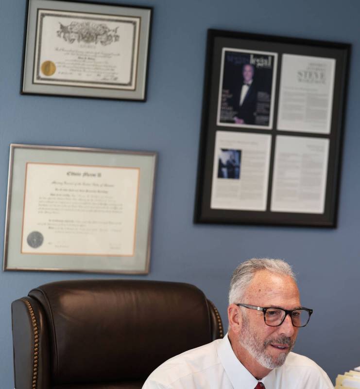 Clark County District Attorney Steve Wolfson speaks during an interview with the Review-Journal ...