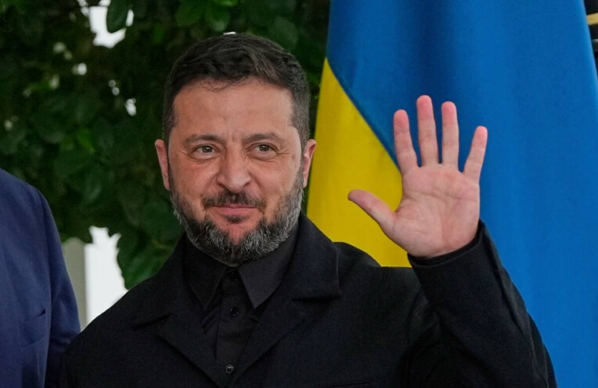 Ukraine's President Volodymyr Zelenskyy is seen at the White House, Monday, Aug. 18, 2025, in W ...