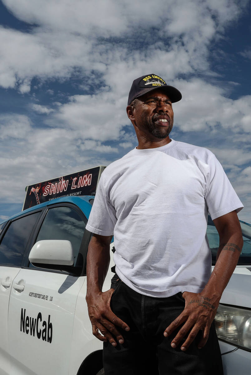 Taxi driver Bryon Watkins on Wednesday, Aug. 20, 2025, in Las Vegas. “I think by now man ...