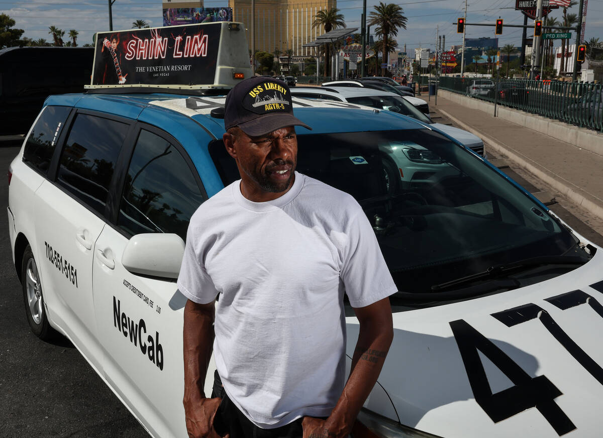 Taxi driver Bryon Watkins on Wednesday, Aug. 20, 2025, in Las Vegas. (Benjamin Hager/Las Vegas ...