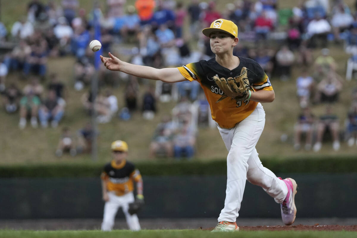 Irmo, S.C.'s Andrew Bogan pitches during the first inning of a baseball game against Las Vegas, ...