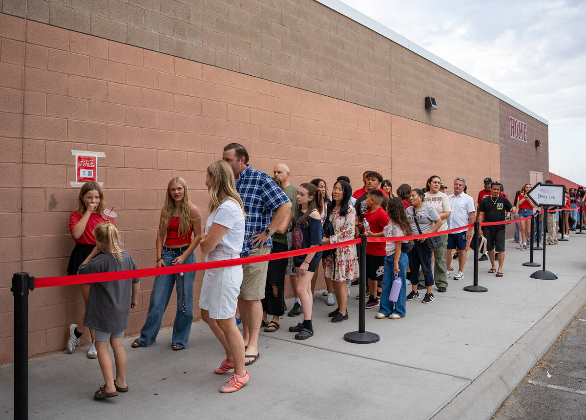 The ticket line before a football game between Mililani and Arbor View at Arbor View High Schoo ...