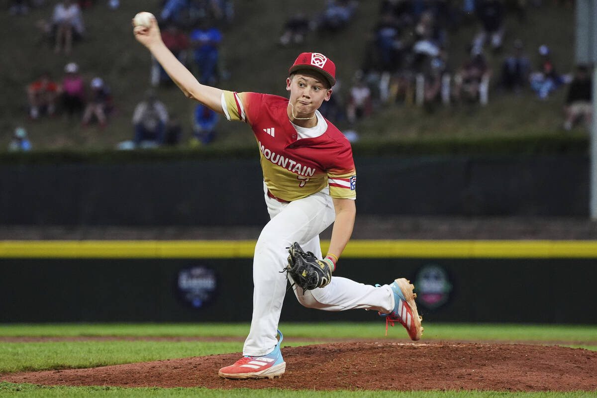 Las Vegas' Cache Malan pitches against Irmo, S.C., during the third inning of a baseball game a ...