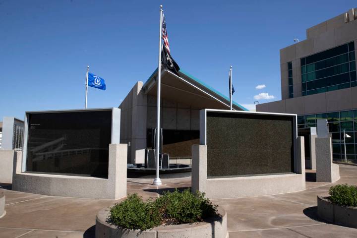The Veterans Memorial Wall at Henderson City Hall on Aug. 26, 2022. Veterans who lived in Hende ...