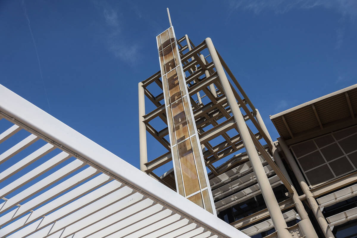 The shuttered movie theater in Las Vegas' Village Square retail center is seen on Wednesday, Au ...
