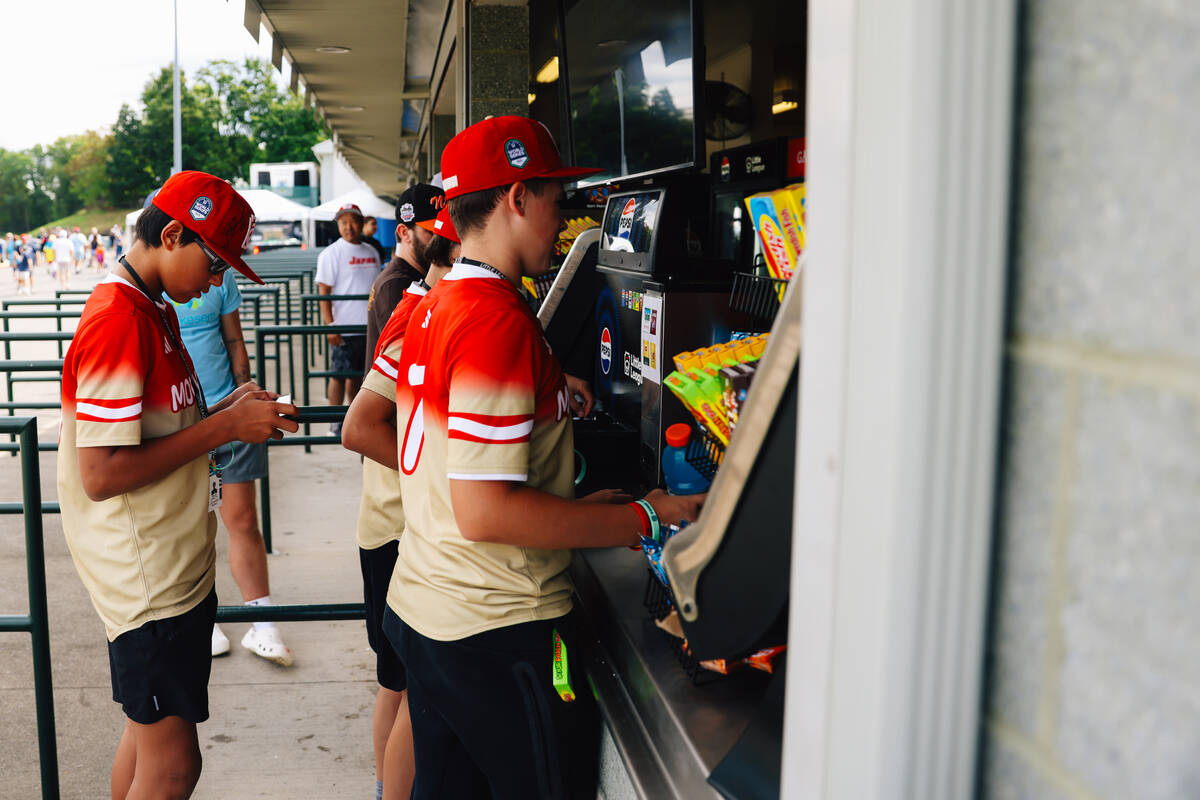 Summerlin South teammates order lunch before playing a Little League World Series game between ...