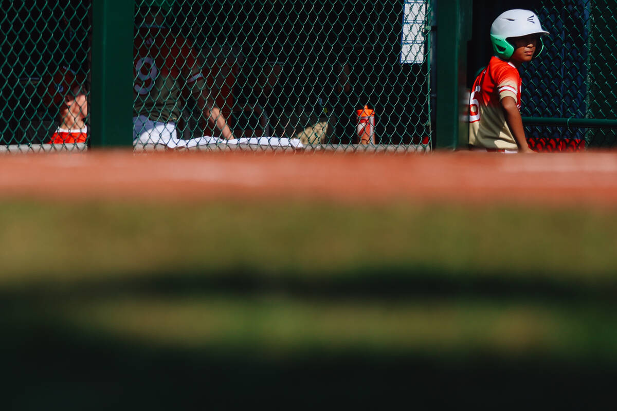 Summerlin South players sit in the dugout during a Little League World Series semifinals game b ...