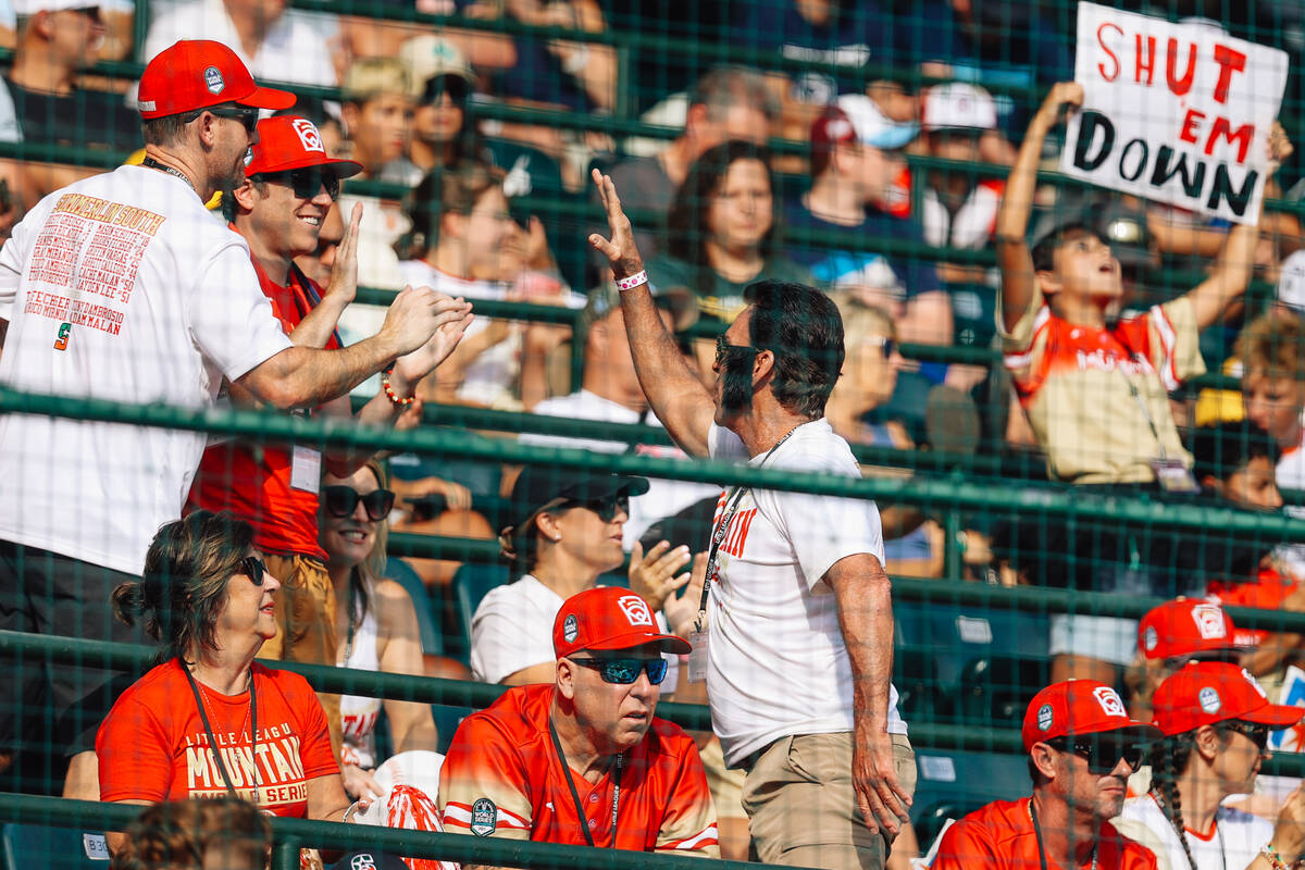 Summerlin South fans celebrate during a Little League World Series semifinals game between Summ ...