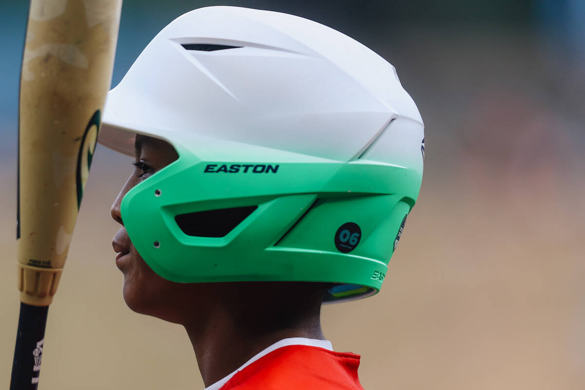 Summerlin South right fielder Cutter Ricafort gets ready to go to bat during a Little League Wo ...