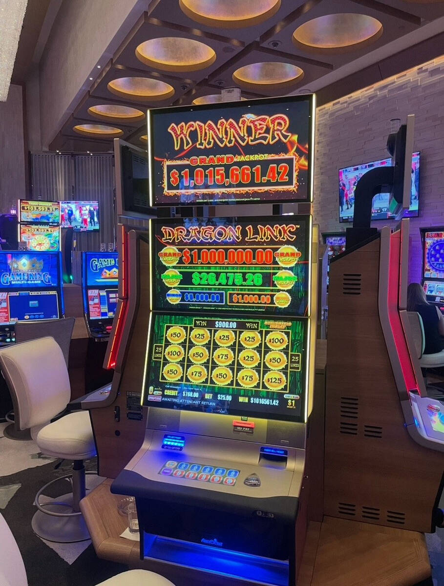 A local player won $1,016,561.42 on a $25 spin Thursday, Aug. 28, 2025, at Red Rock Casino&#x20 ...
