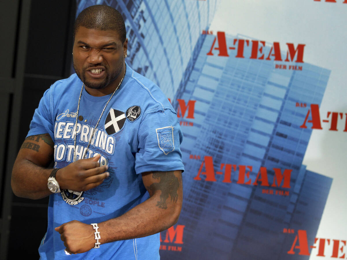 Quinton 'Rampage' Jackson poses during a photocall for the movie A-Team in Berlin, Germany, Fri ...