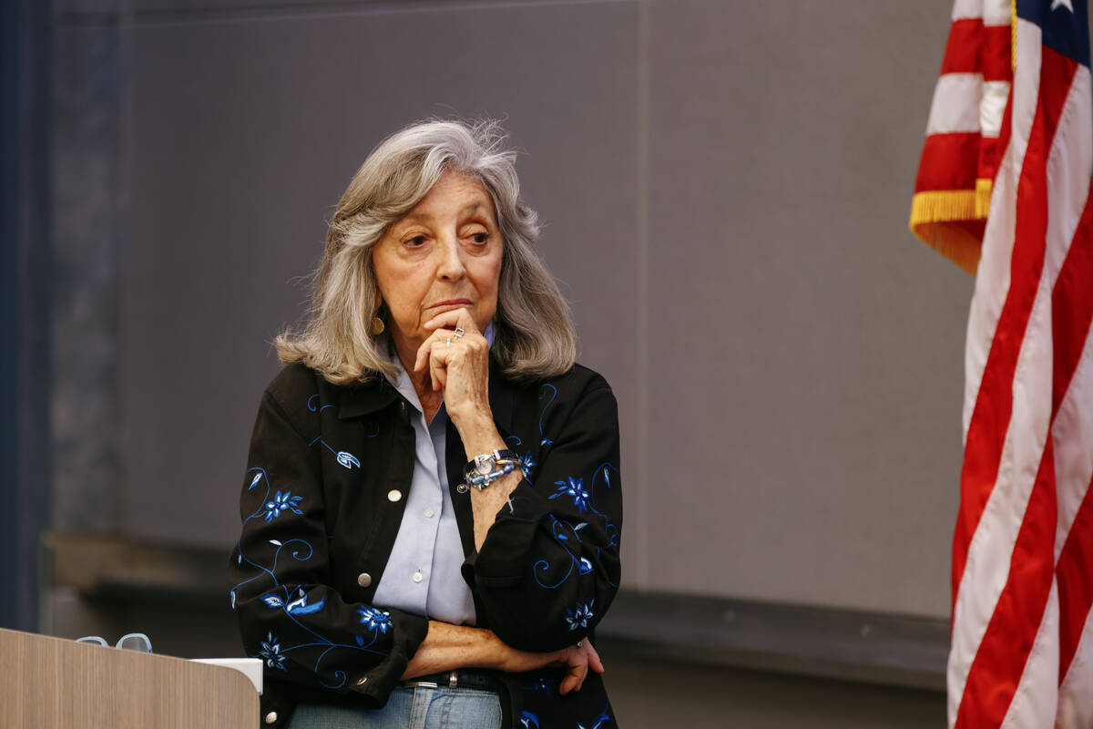 U.S. Rep. Dina Titus, D-Nev., listens to panelists during a round table discussion for the publ ...