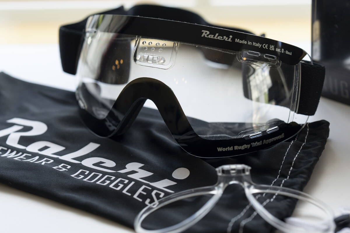 Rugby eyeware made by the Italian brand Raleri is displayed at A Sight For Sore Eyes, a brick-a ...