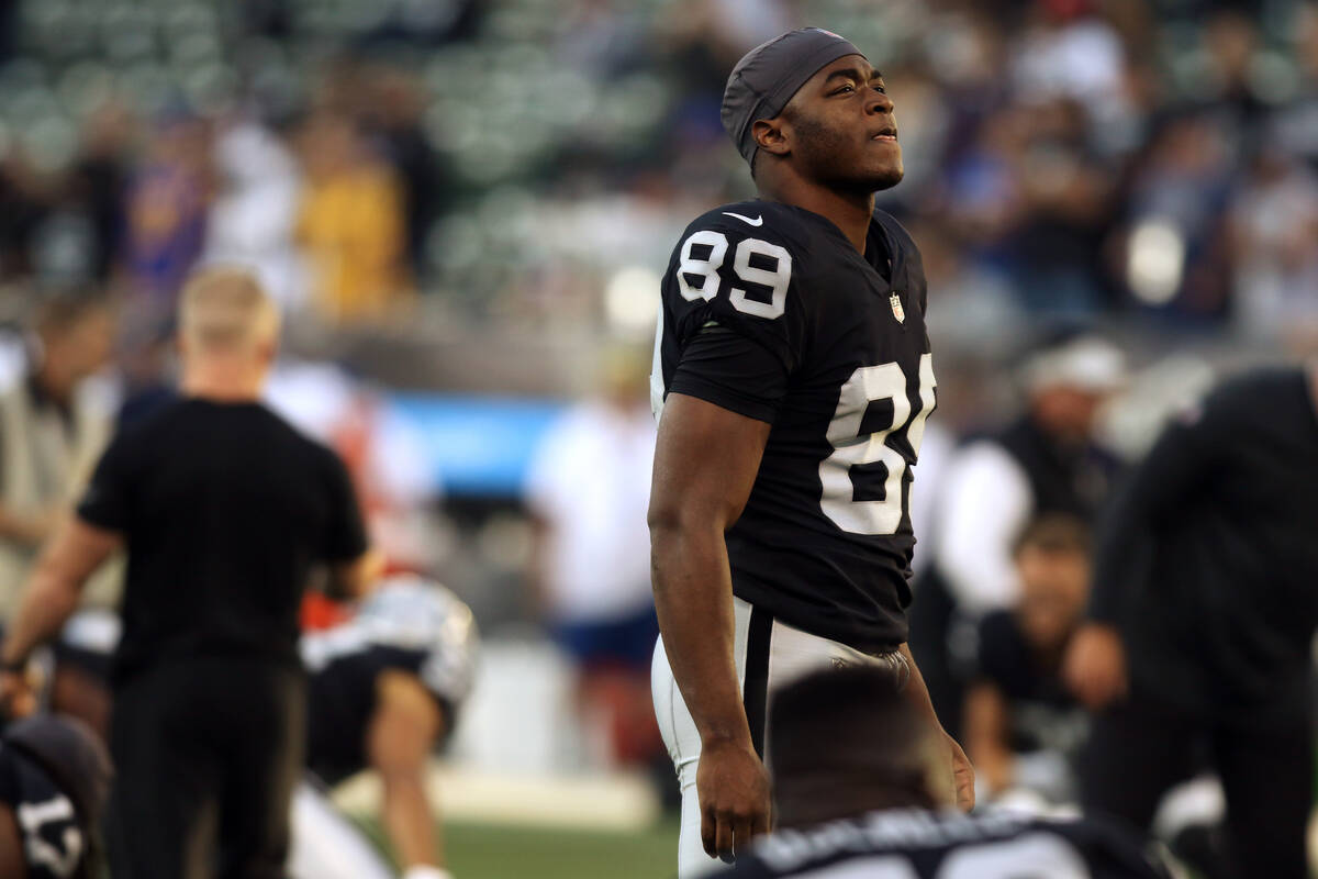 Oakland Raiders wide receiver Amari Cooper (89) on the field during warm ups prior to the start ...