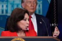 U.S. Attorney for the District of Columbia Jeanine Pirro speaks with reporters in the James Bra ...