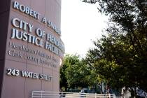 People enter City of Henderson Justice Facility building where Henderson Municipal and Clark Co ...
