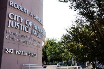 People enter City of Henderson Justice Facility building where Henderson Municipal and Clark Co ...