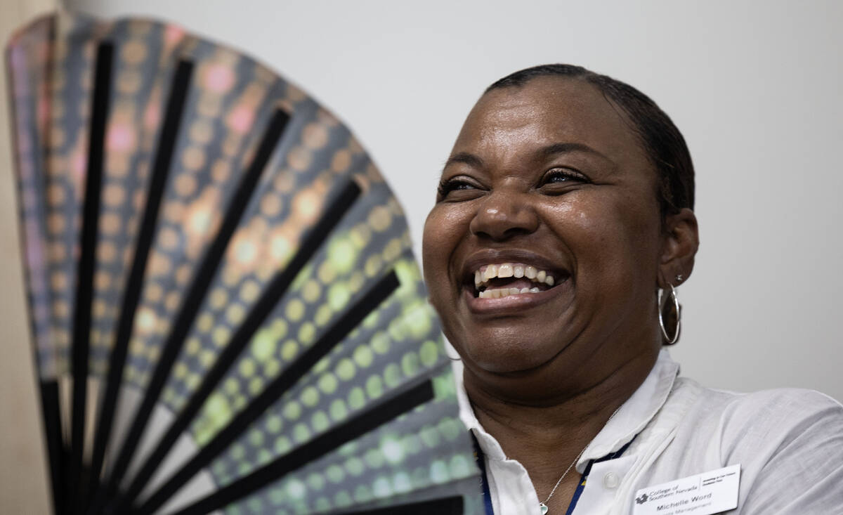 CSN events manager Michelle Word reacts to comments from Sen. Catherine Cortez Masto (D-Nev.) d ...