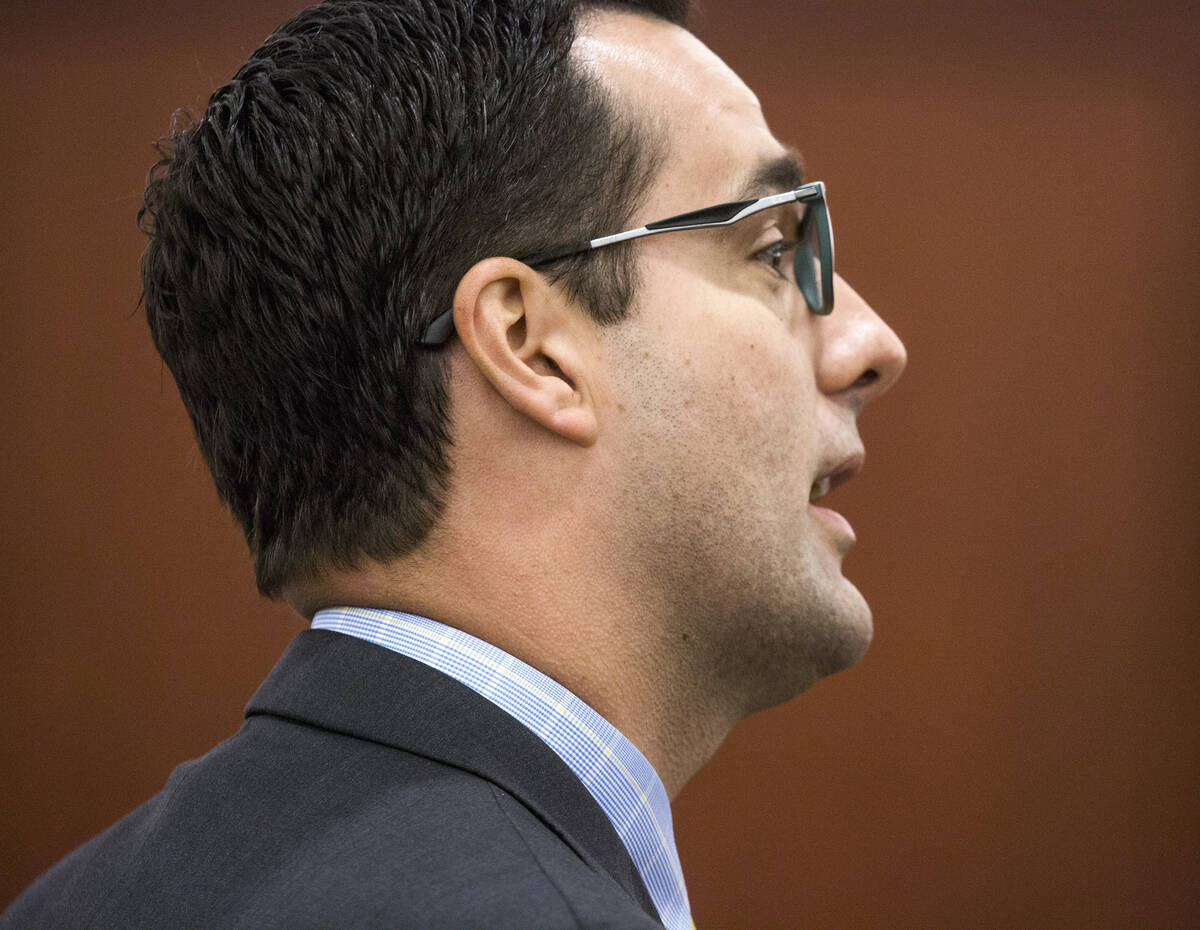 Prosecutor Jake Villani, seen at Regional Justice Court in 2016. (Las Vegas Review-Journal)