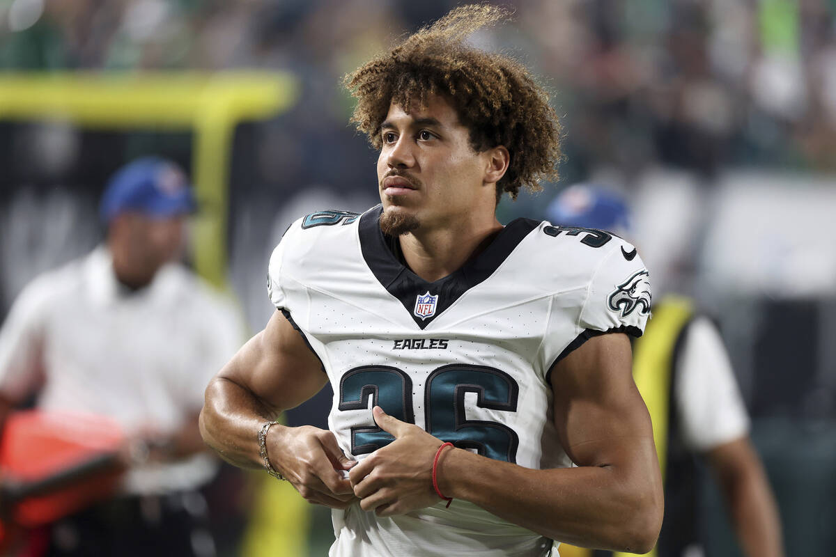 Philadelphia Eagles safety Tristin McCollum (36) looks on after an NFL football game against th ...