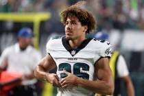 Philadelphia Eagles safety Tristin McCollum (36) looks on after an NFL football game against th ...