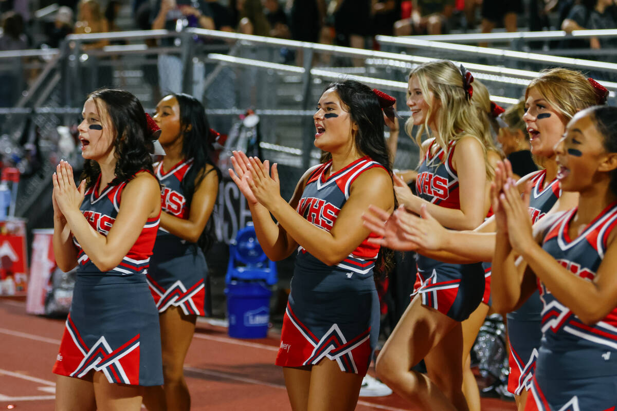 Arbor View cheerleaders chant “we are proud of you, say we are proud of you” for ...