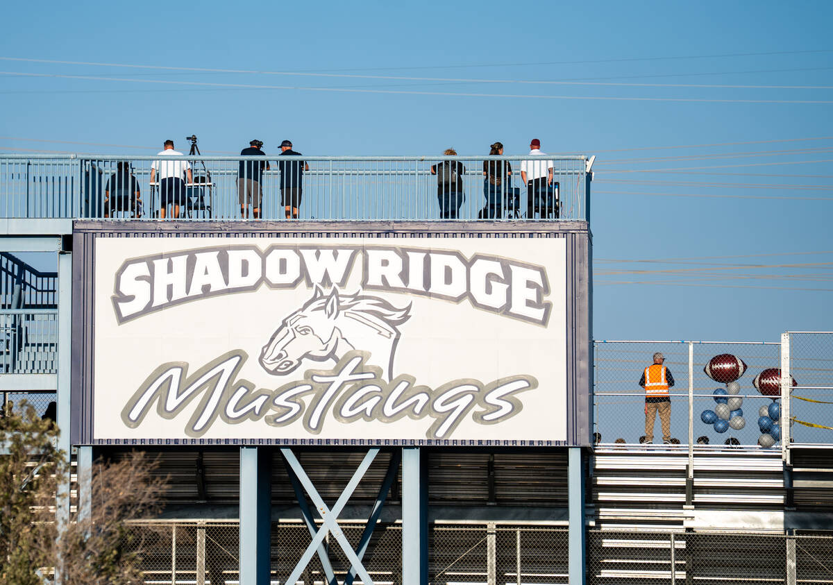 A football game takes place between Shadow Ridge and Simi Valley at Shadow Ridge High School in ...