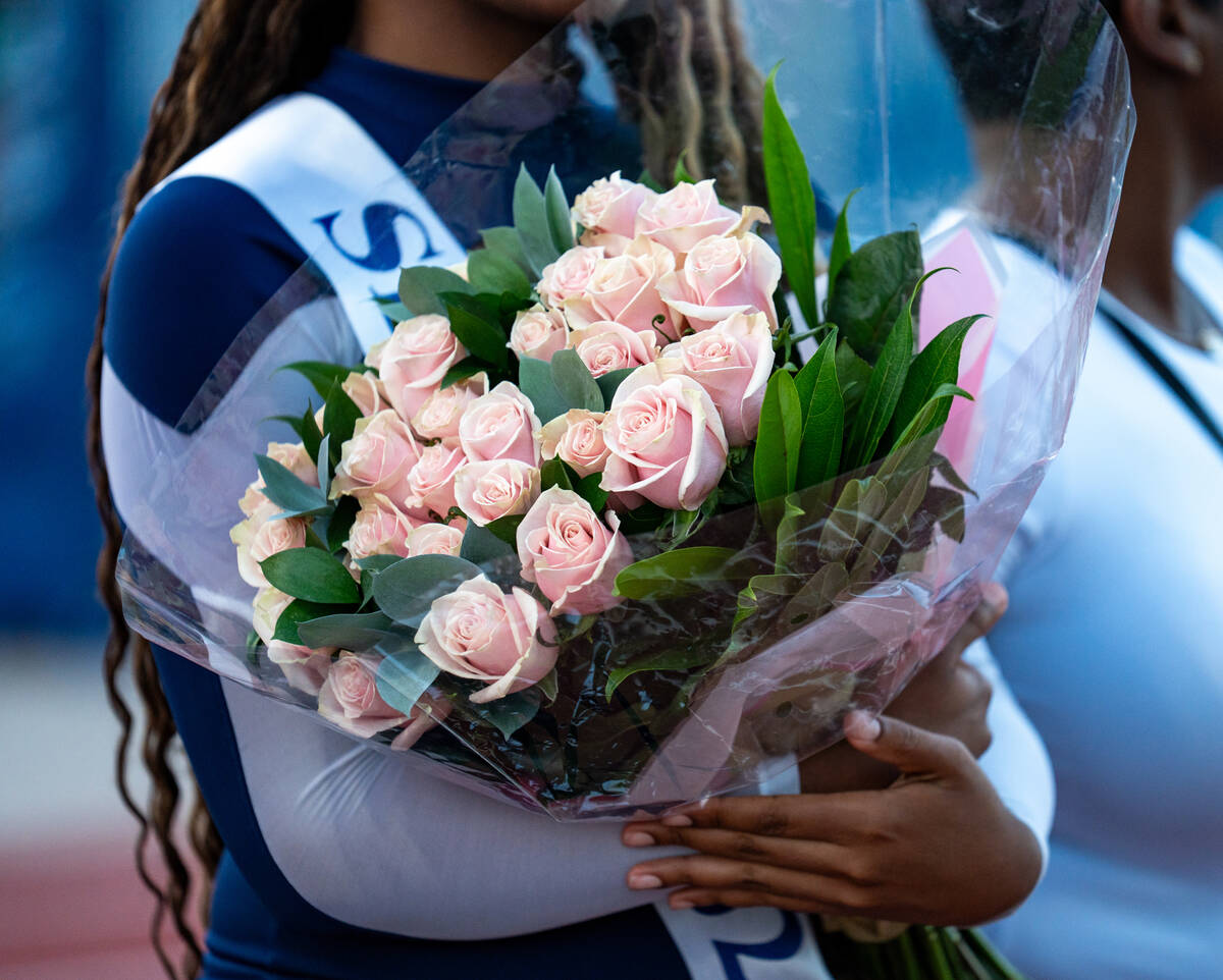 Shadow Ridge celebrates senior night during halftime of a football game between Shadow Ridge an ...