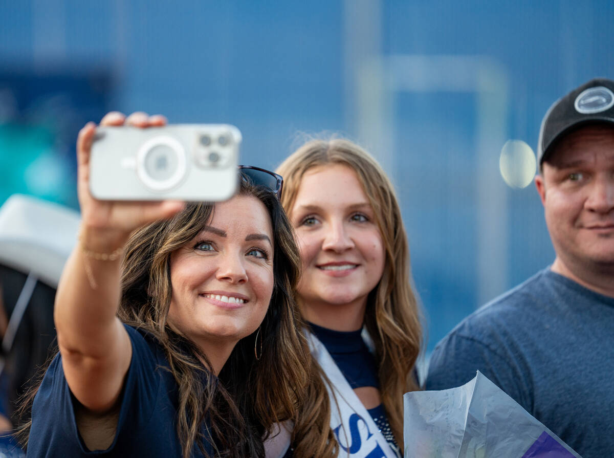 Shadow Ridge celebrates senior night during halftime of a football game between Shadow Ridge an ...