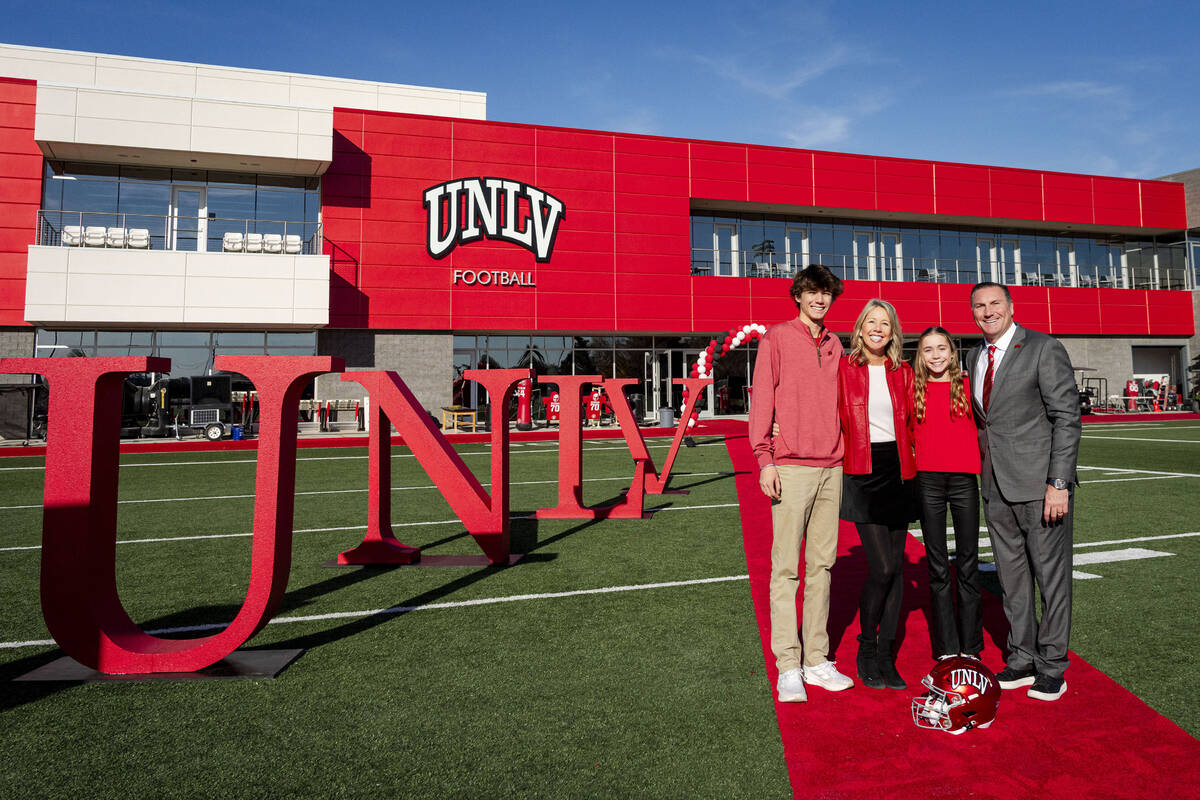The Mullen family (left to right): Son Canon, wife Megan, daughter Bree and Dan. (UNLV)