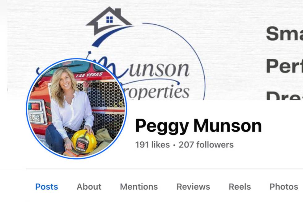 This is an undated screenshot of Peggy Munson’s Facebook profile page. (Facebook)