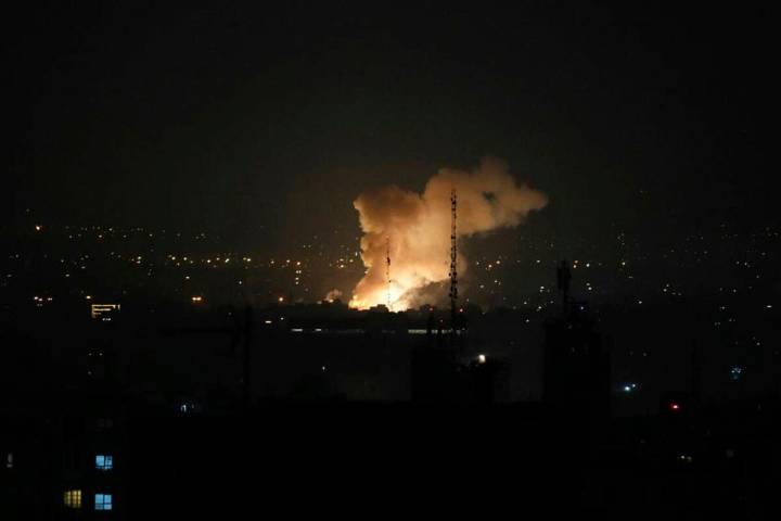Smoke rises after an explosion in Tehran, Iran, Friday, June 13, 2025. Israel attacked Iran's c ...