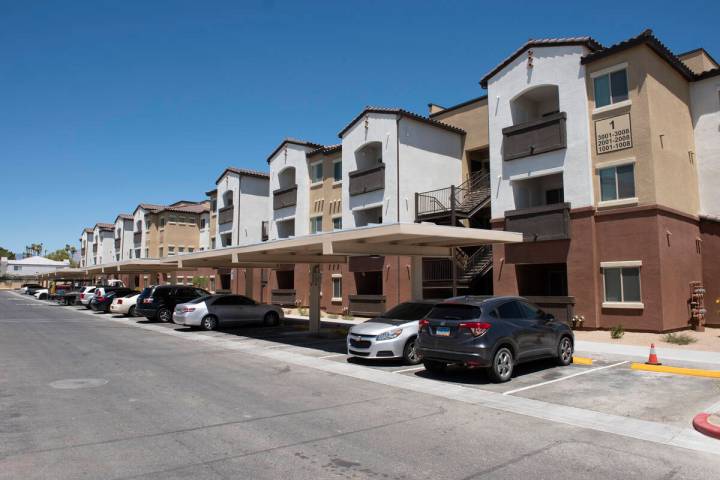 The Decatur Commons affordable housing complex on Friday, July 1, 2022, in Las Vegas. (Las Vega ...