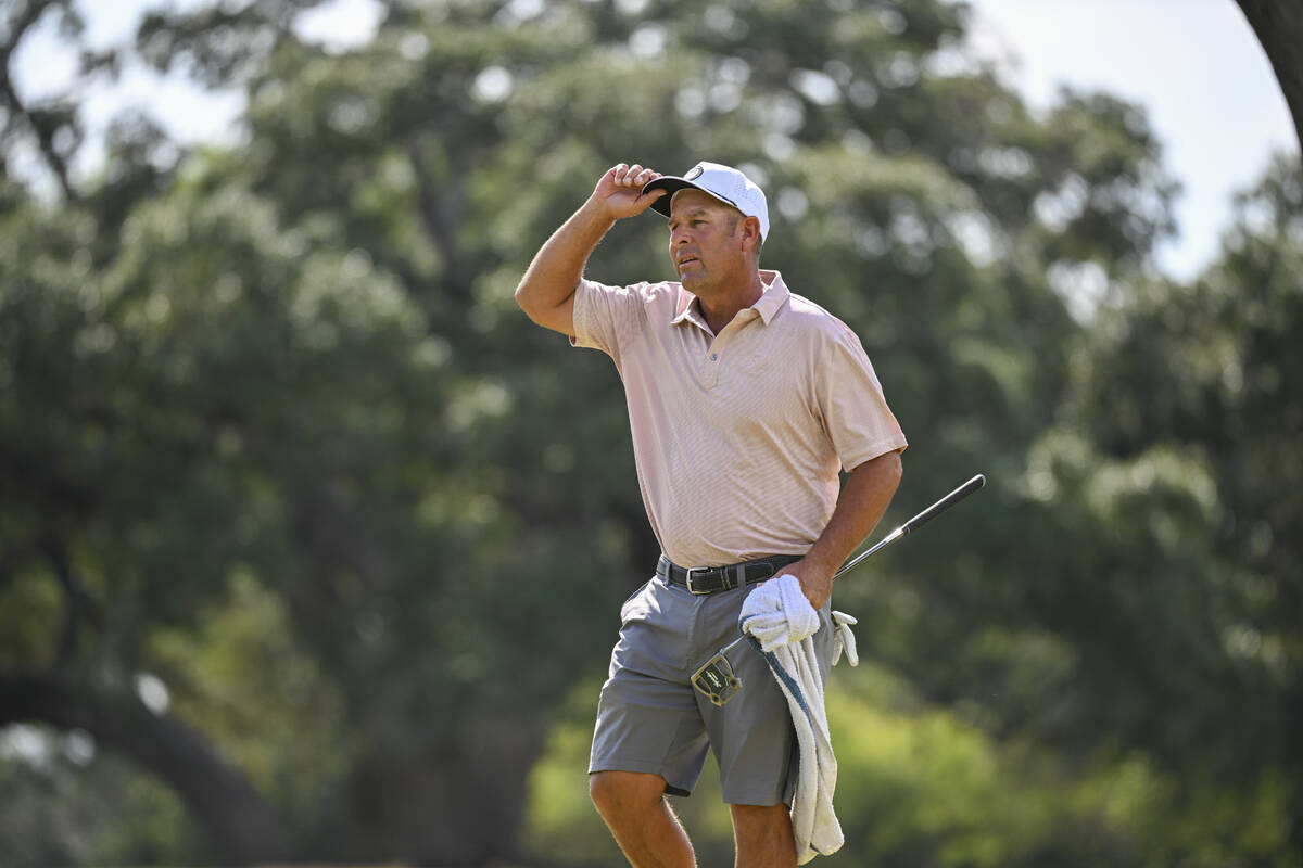 Joe Sawaia adjusts his cap after winning his match 3 and 2 during the round of 16 of the 2025 U ...