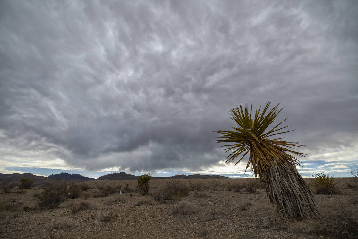 Clouds fill the sky in northwest Las Vegas in 2022. (Benjamin Hager/Las Vegas Review-Journal) @ ...